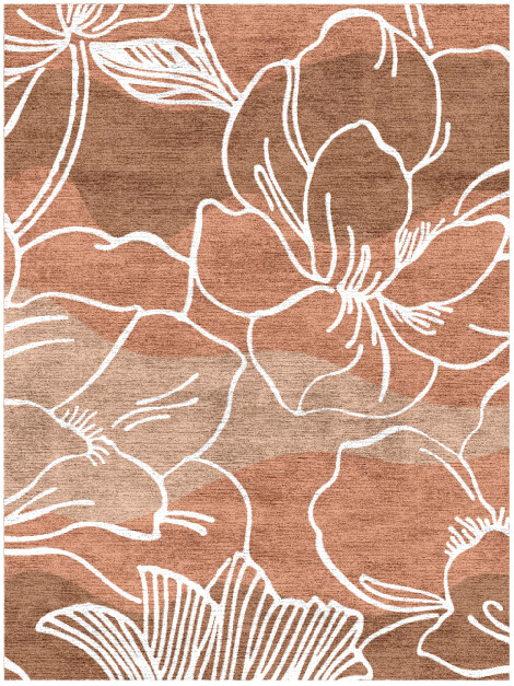 Butterfly Weed Field of Flowers Rectangle Hand Knotted Bamboo Silk Custom Rug by Rug Artisan