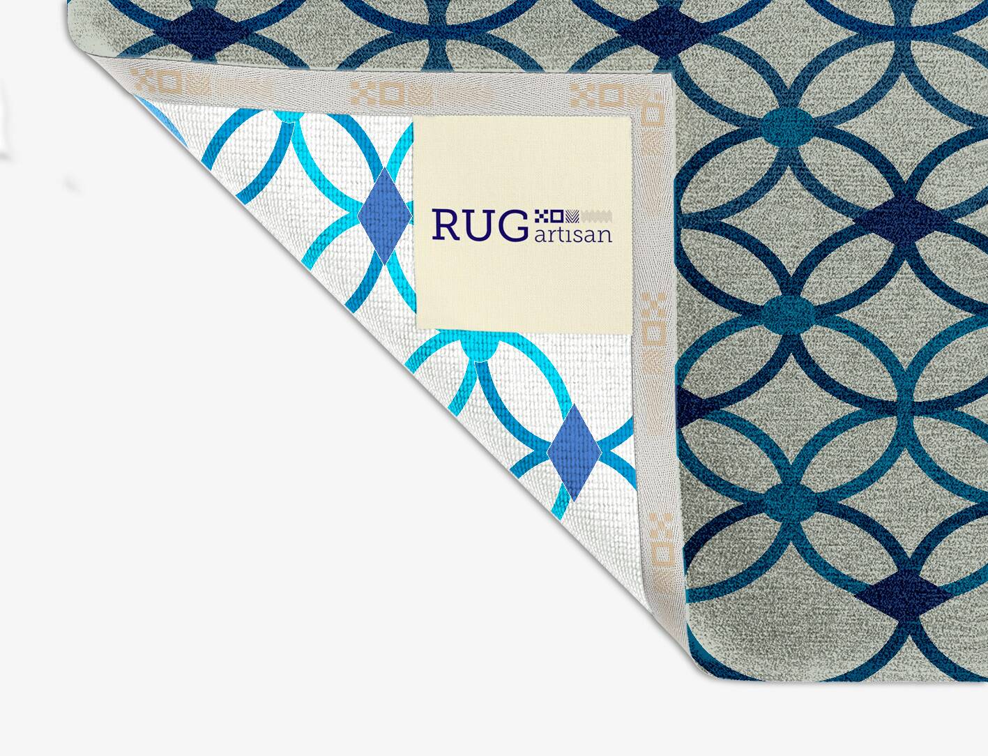 Cabal Cerulean Square Hand Knotted Tibetan Wool Custom Rug by Rug Artisan