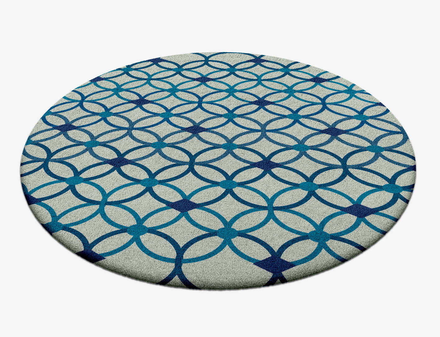 Cabal Cerulean Round Hand Tufted Pure Wool Custom Rug by Rug Artisan