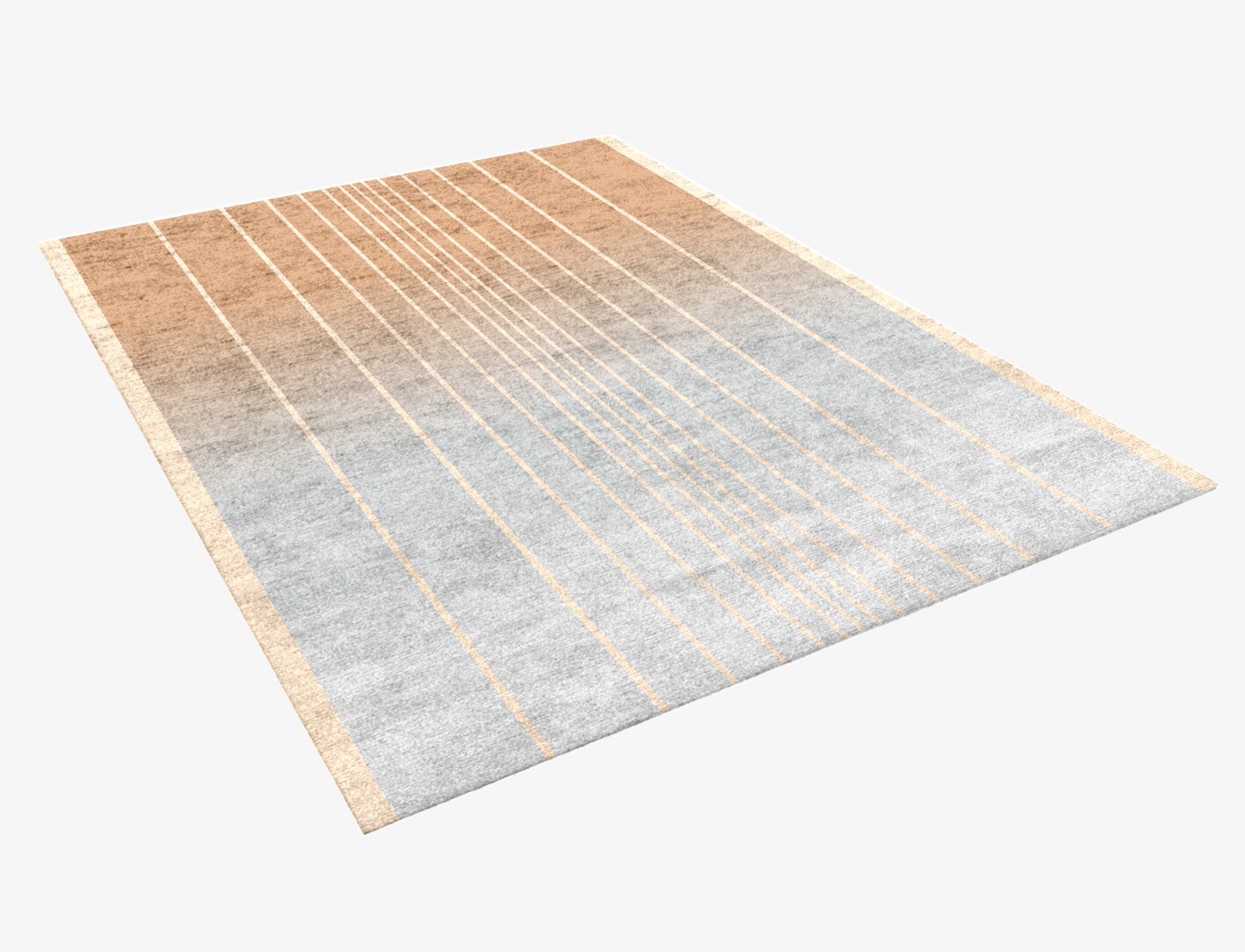 Cable Ombre Rectangle Hand Knotted Bamboo Silk Custom Rug by Rug Artisan