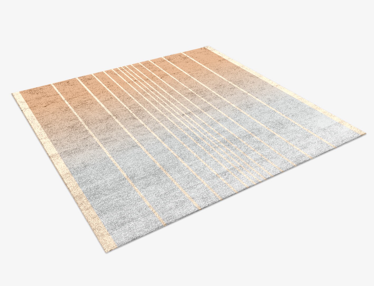 Cable Ombre Square Hand Knotted Bamboo Silk Custom Rug by Rug Artisan