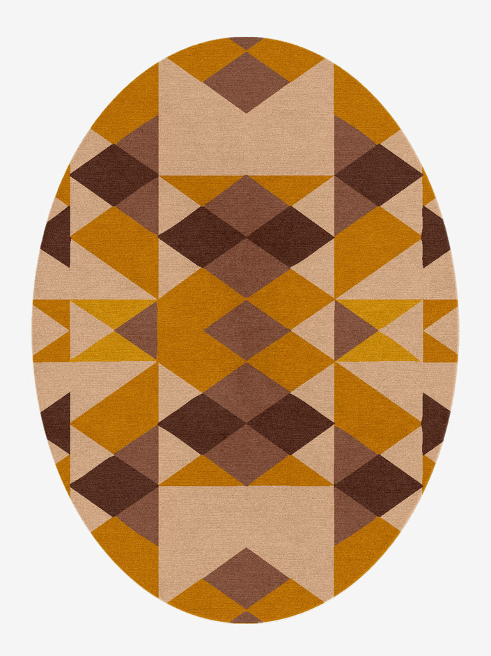 Cadence Modern Geometrics Oval Hand Knotted Tibetan Wool Custom Rug by Rug Artisan