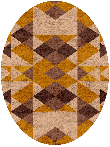 Cadence Modern Geometrics Oval Hand Tufted Bamboo Silk Custom Rug by Rug Artisan