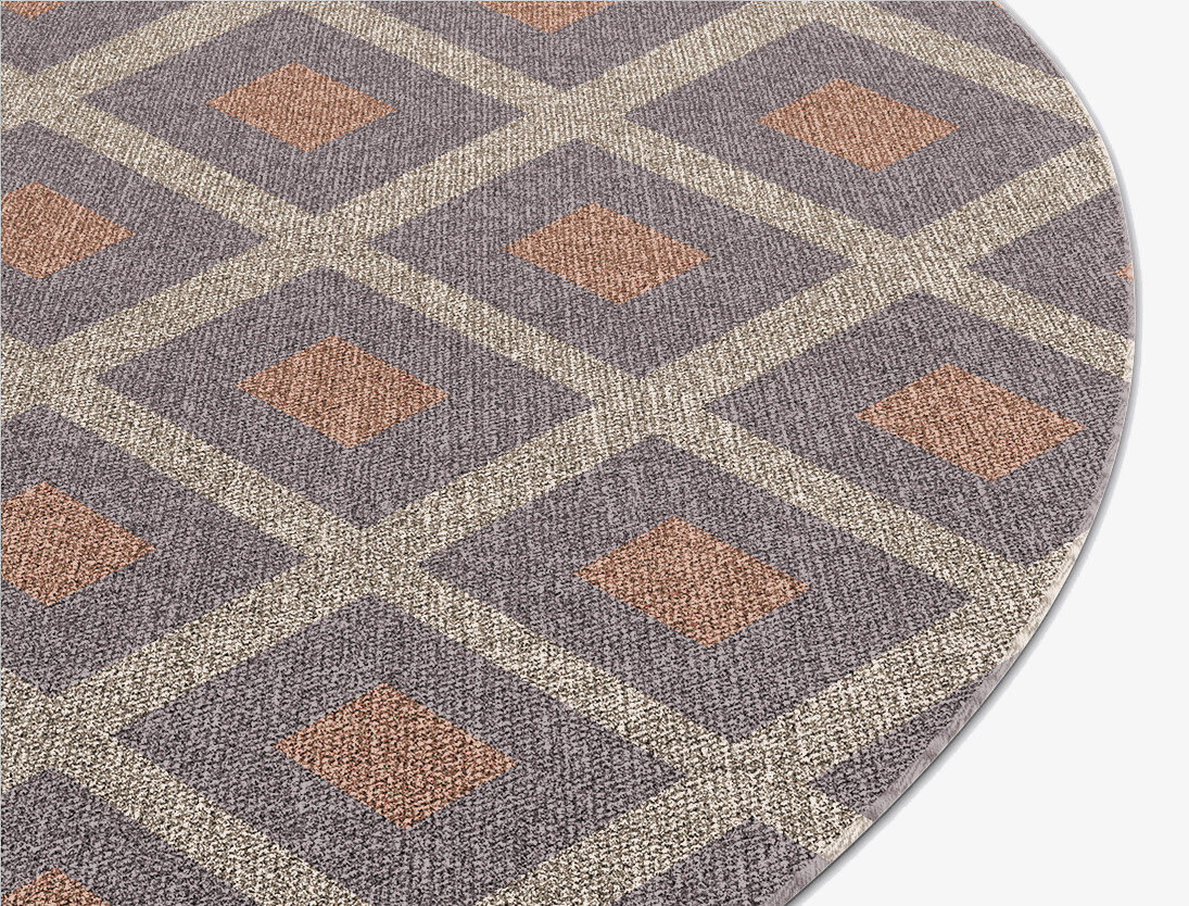 Cage Geometric Round Flatweave New Zealand Wool Custom Rug by Rug Artisan