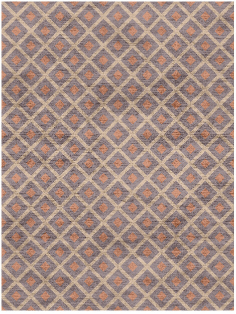 Cage Geometric Rectangle Hand Knotted Bamboo Silk Custom Rug by Rug Artisan