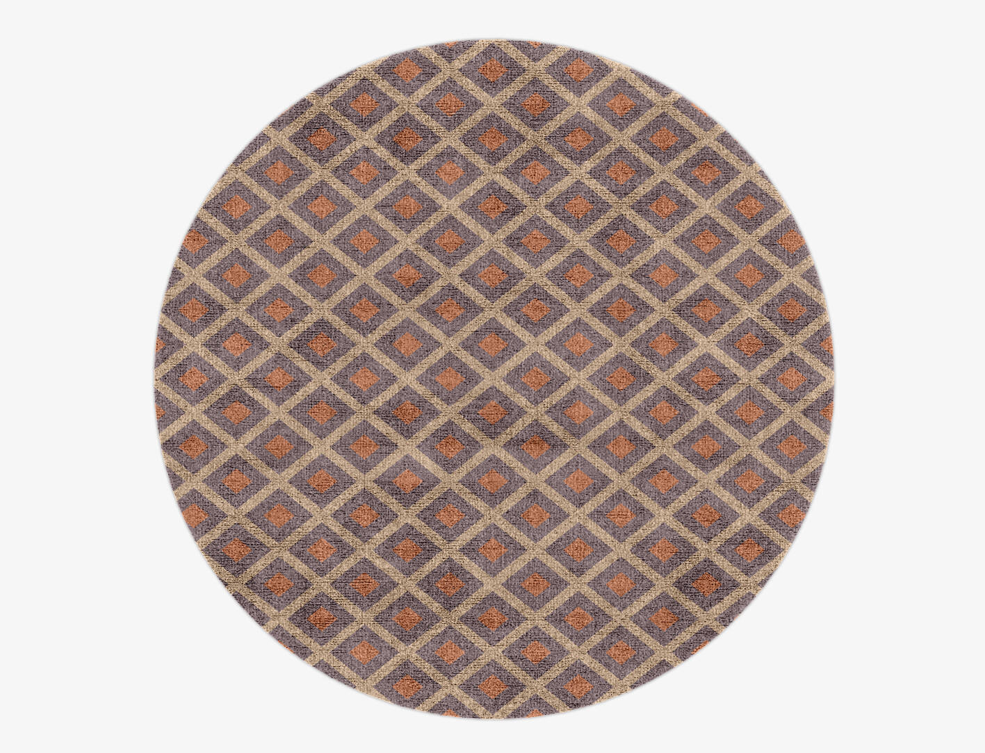 Cage Geometric Round Hand Knotted Bamboo Silk Custom Rug by Rug Artisan