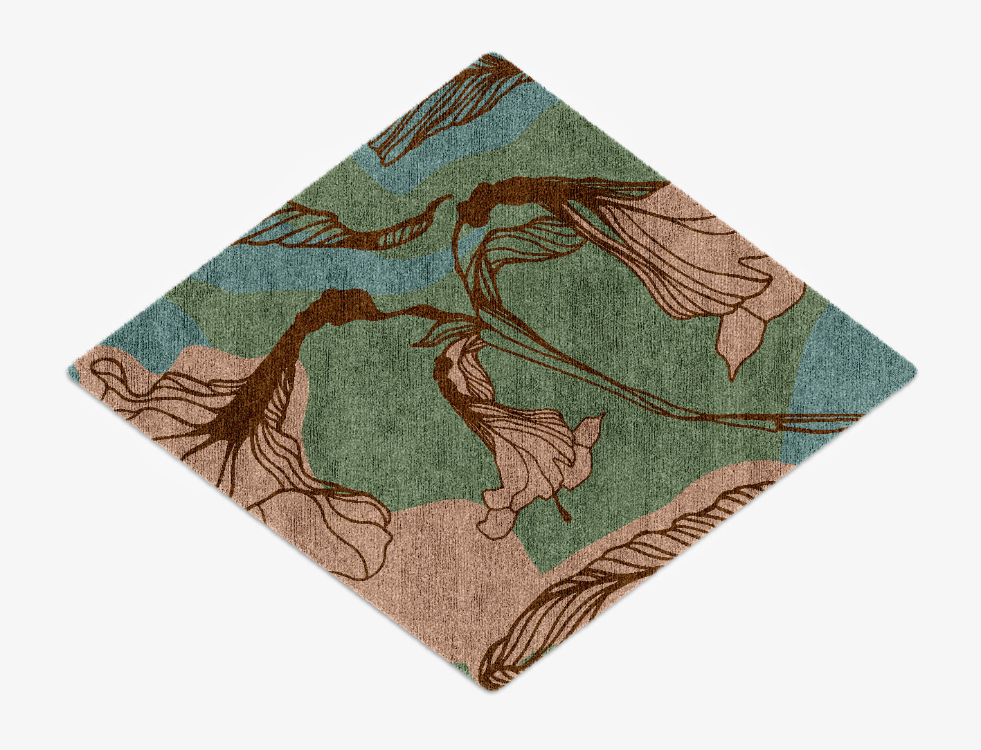 Cala Lily Field of Flowers Diamond Hand Knotted Bamboo Silk Custom Rug by Rug Artisan