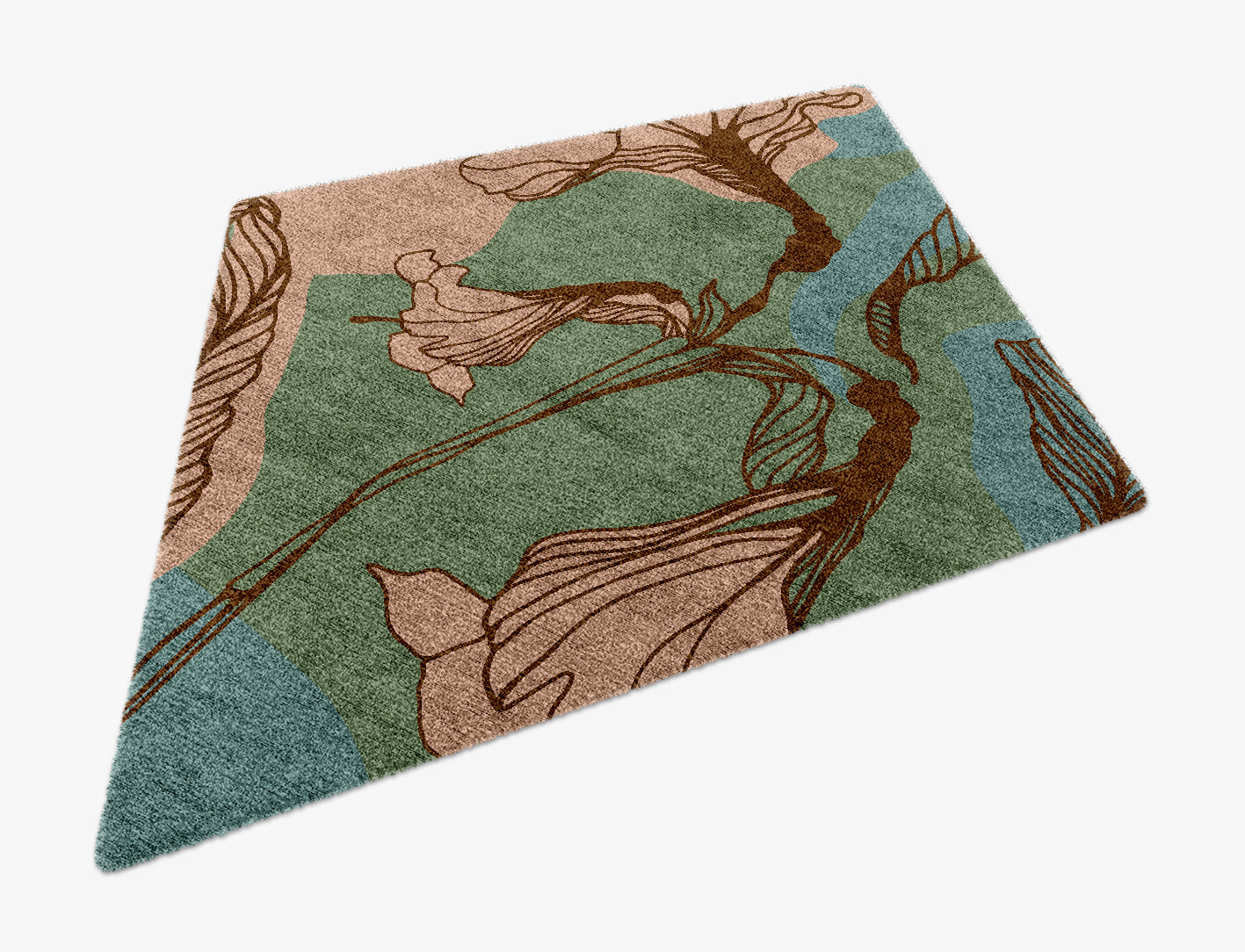 Cala Lily Field of Flowers Diamond Hand Knotted Bamboo Silk Custom Rug by Rug Artisan