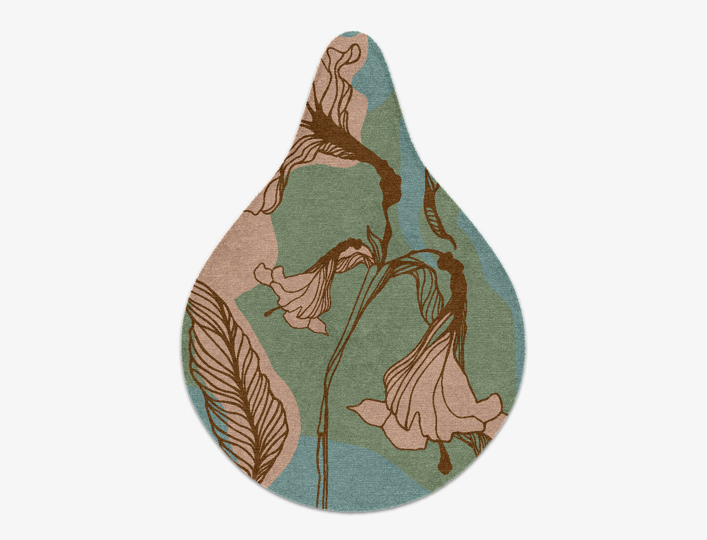 Cala Lily Field of Flowers Drop Hand Knotted Tibetan Wool Custom Rug by Rug Artisan