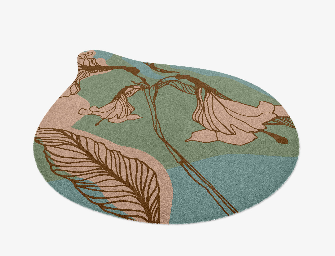 Cala Lily Field of Flowers Drop Hand Knotted Tibetan Wool Custom Rug by Rug Artisan