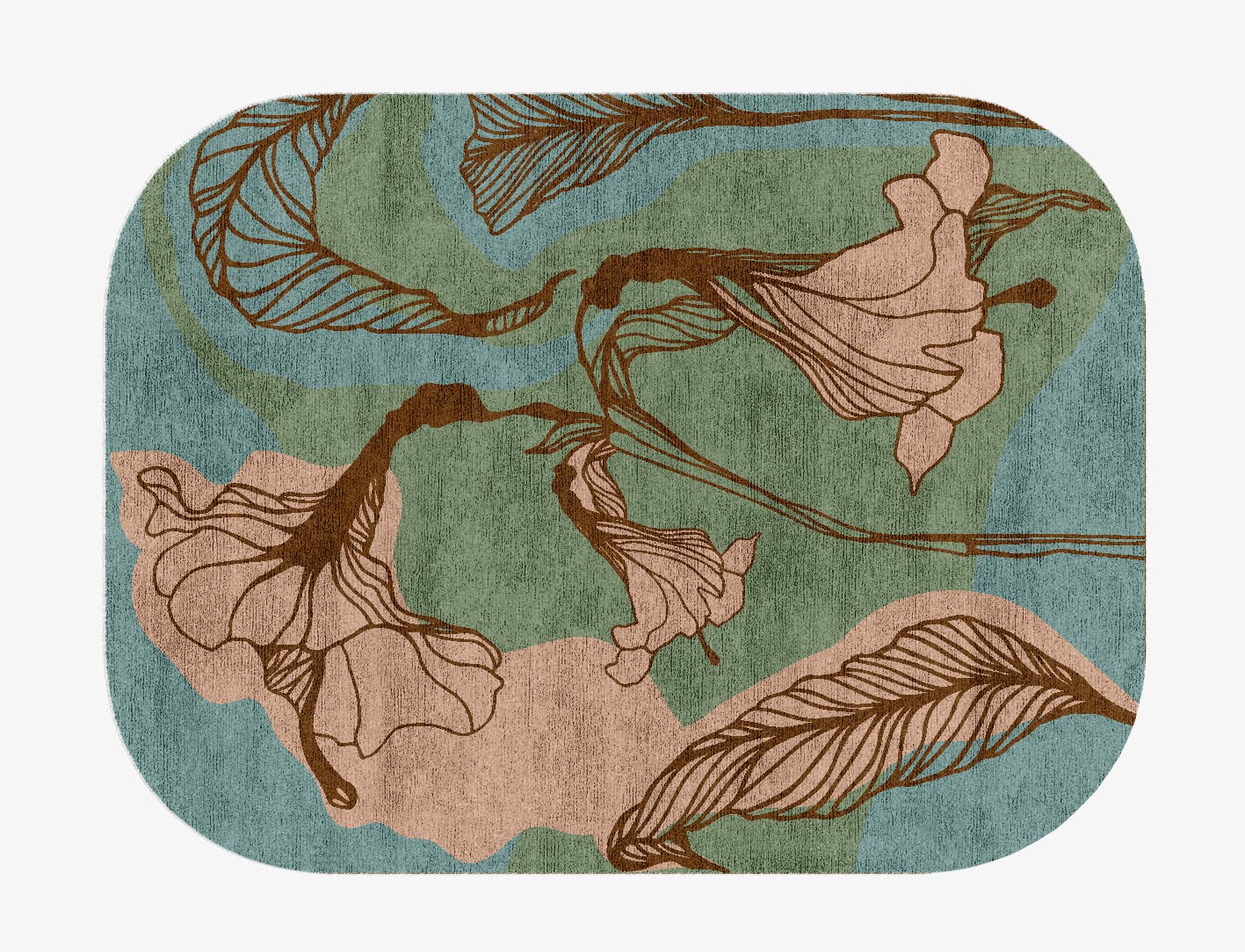 Cala Lily Field of Flowers Oblong Hand Knotted Bamboo Silk Custom Rug by Rug Artisan