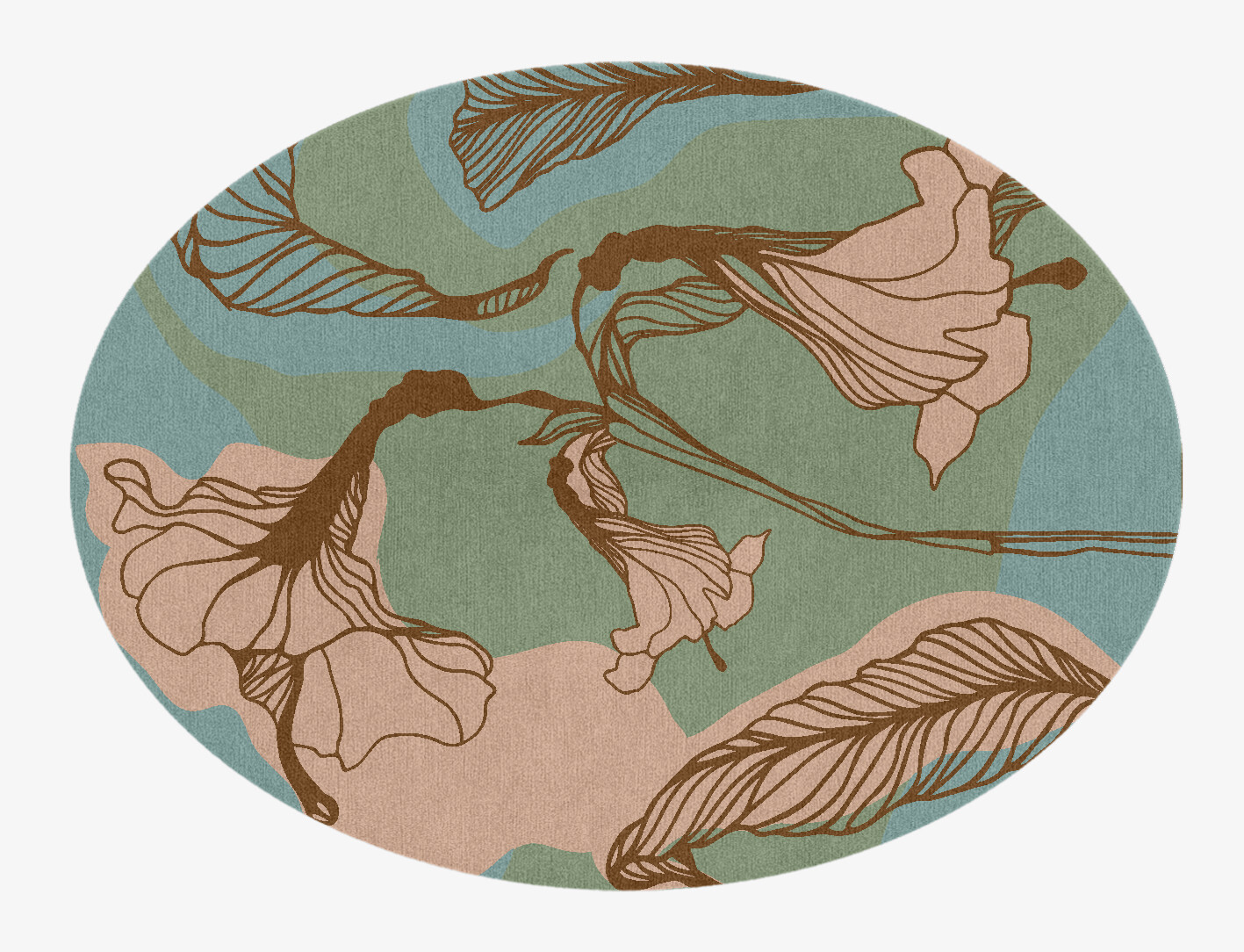 Cala Lily Field of Flowers Oval Hand Knotted Tibetan Wool Custom Rug by Rug Artisan