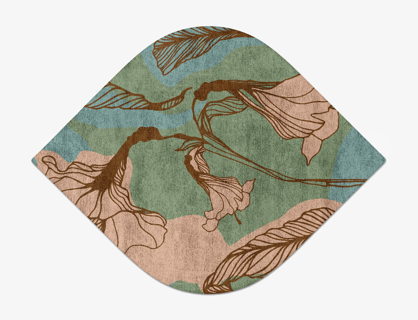 Cala Lily Field of Flowers Ogee Hand Tufted Bamboo Silk Custom Rug by Rug Artisan