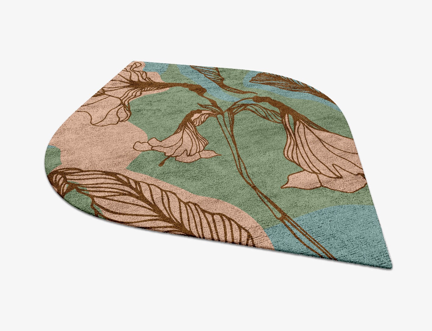 Cala Lily Field of Flowers Ogee Hand Tufted Bamboo Silk Custom Rug by Rug Artisan