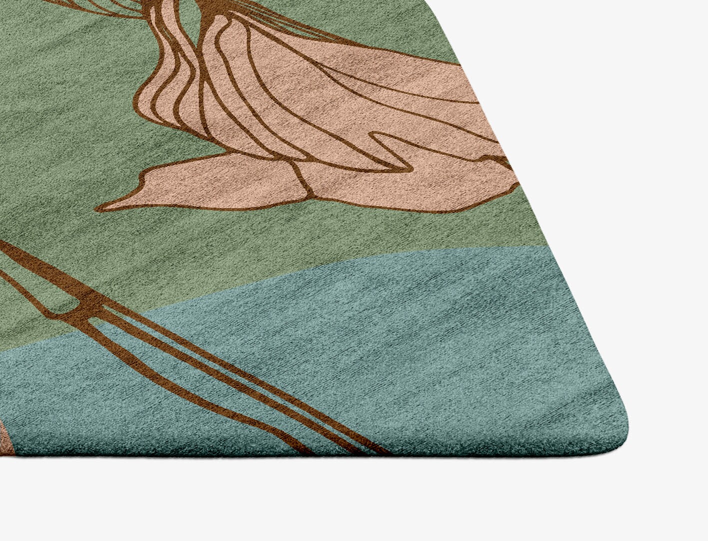 Cala Lily Field of Flowers Ogee Hand Tufted Bamboo Silk Custom Rug by Rug Artisan