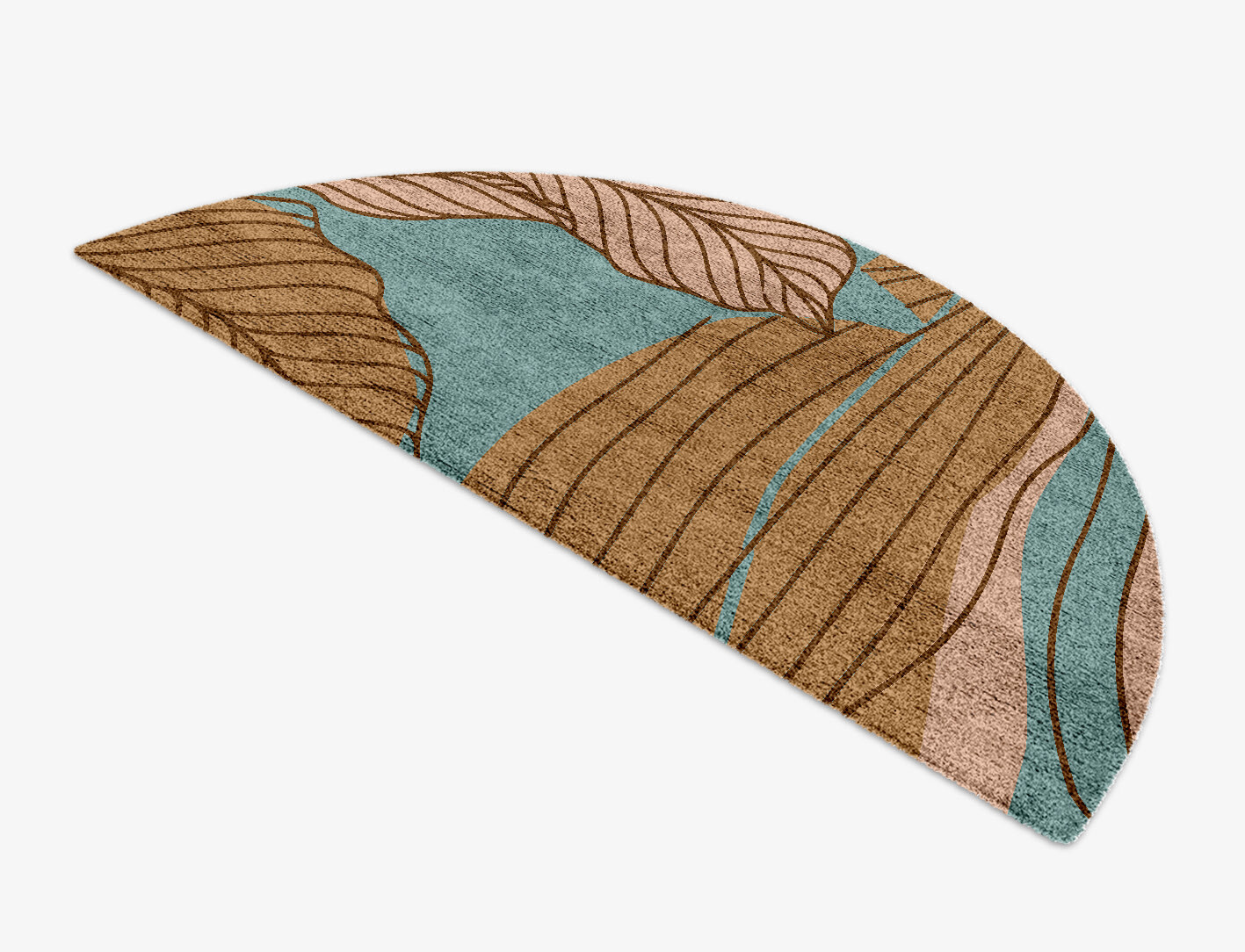Calathea Field of Flowers Halfmoon Hand Knotted Bamboo Silk Custom Rug by Rug Artisan