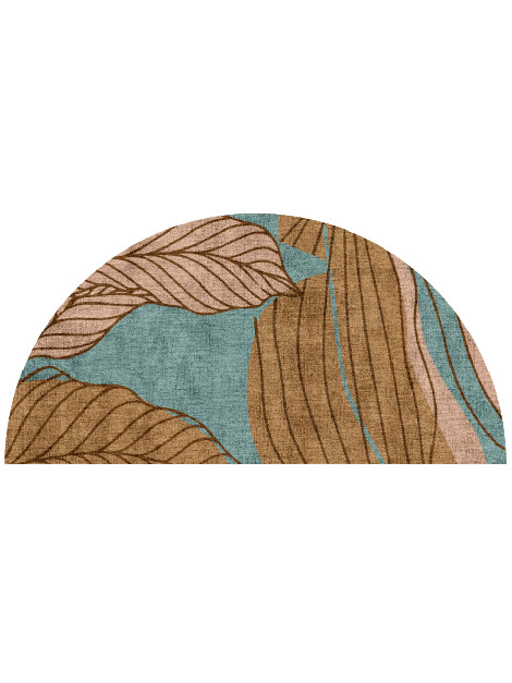 Calathea Field of Flowers Halfmoon Hand Knotted Bamboo Silk Custom Rug by Rug Artisan