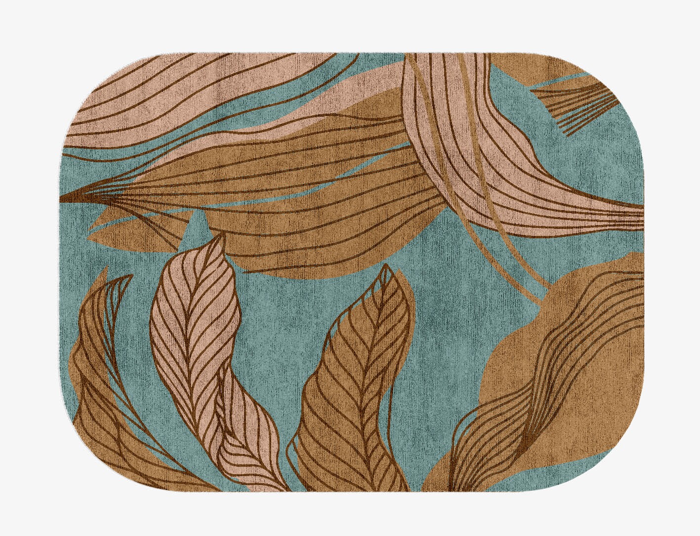 Calathea Field of Flowers Oblong Hand Knotted Bamboo Silk Custom Rug by Rug Artisan