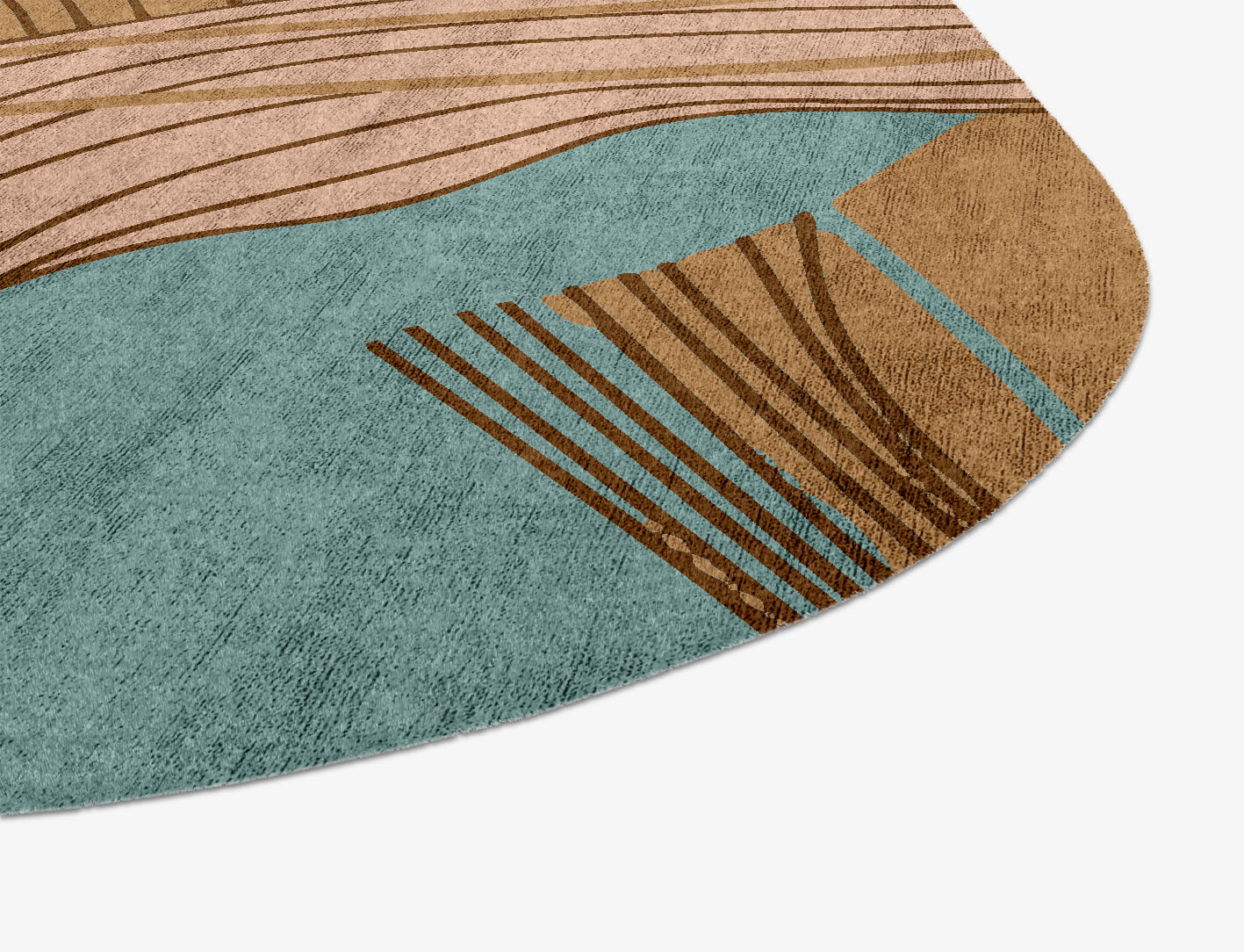 Calathea Field of Flowers Oblong Hand Knotted Bamboo Silk Custom Rug by Rug Artisan