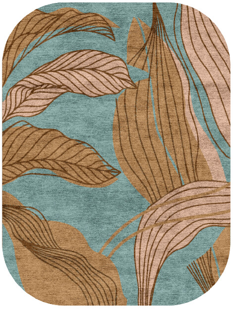 Calathea Field of Flowers Oblong Hand Knotted Bamboo Silk Custom Rug by Rug Artisan