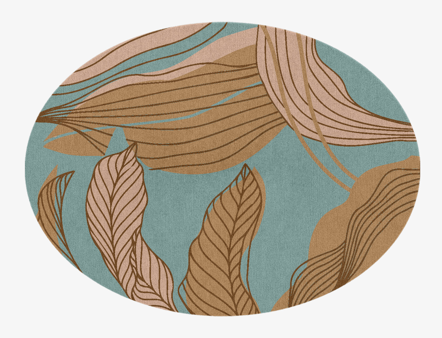 Calathea Field of Flowers Oval Hand Knotted Tibetan Wool Custom Rug by Rug Artisan