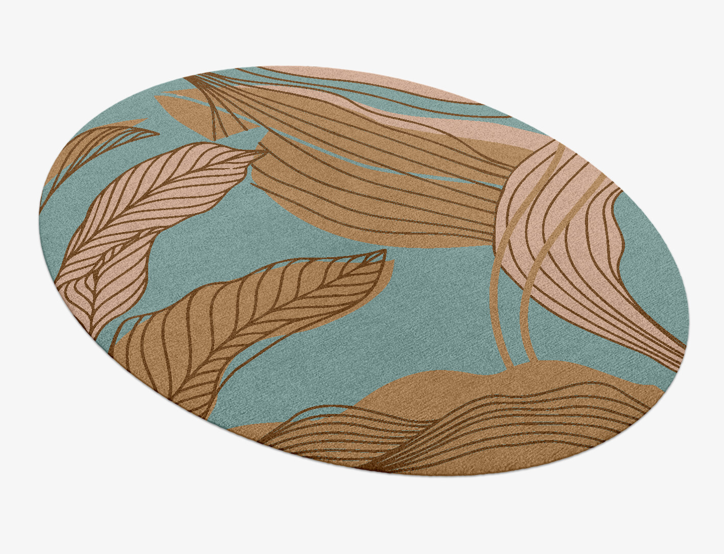 Calathea Field of Flowers Oval Hand Knotted Tibetan Wool Custom Rug by Rug Artisan