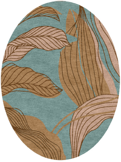 Calathea Field of Flowers Oval Hand Knotted Tibetan Wool Custom Rug by Rug Artisan