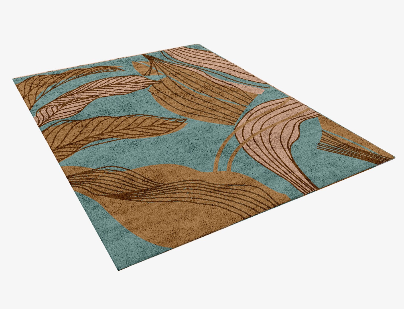 Calathea Field of Flowers Rectangle Hand Knotted Bamboo Silk Custom Rug by Rug Artisan