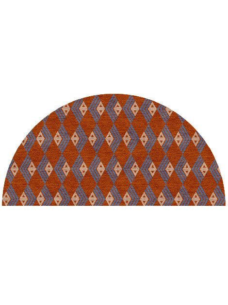 Calculus Geometric Halfmoon Hand Knotted Tibetan Wool Custom Rug by Rug Artisan
