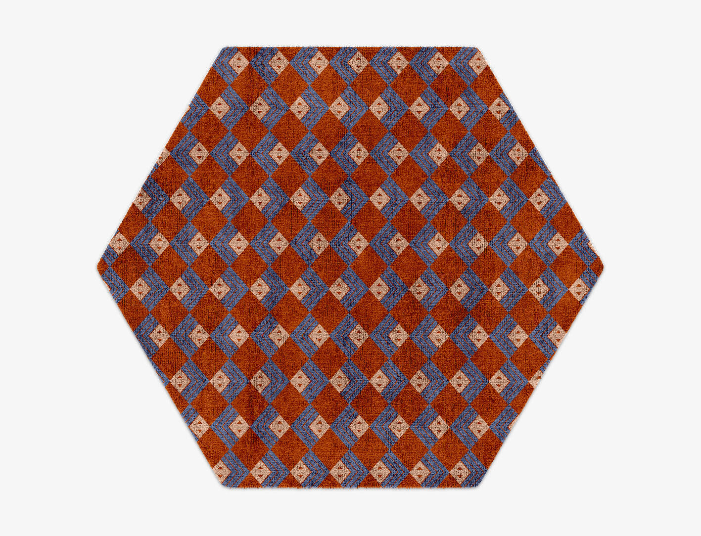 Calculus Geometric Hexagon Hand Knotted Bamboo Silk Custom Rug by Rug Artisan