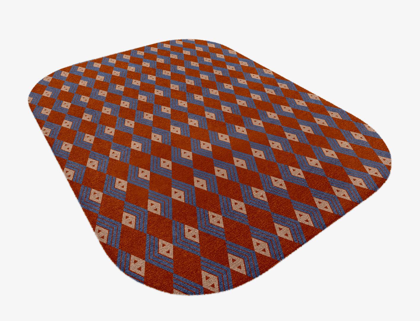 Calculus Geometric Oblong Hand Knotted Tibetan Wool Custom Rug by Rug Artisan