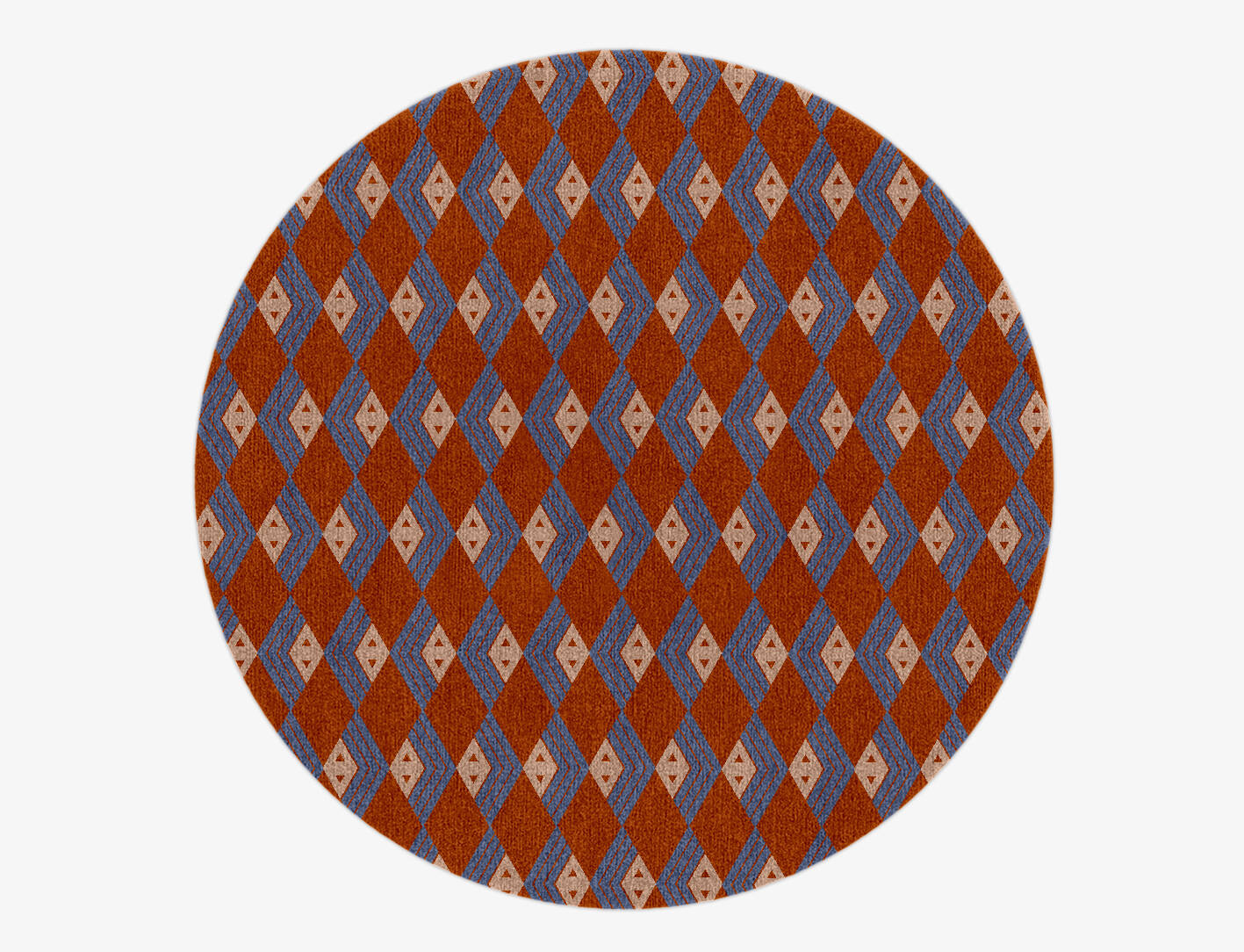 Calculus Geometric Round Hand Knotted Tibetan Wool Custom Rug by Rug Artisan