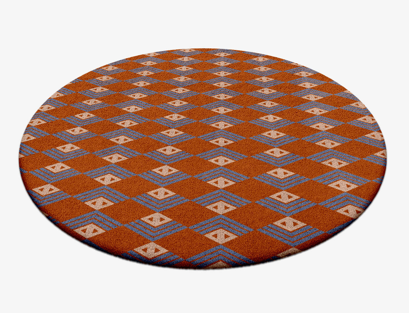 Calculus Geometric Round Hand Tufted Pure Wool Custom Rug by Rug Artisan