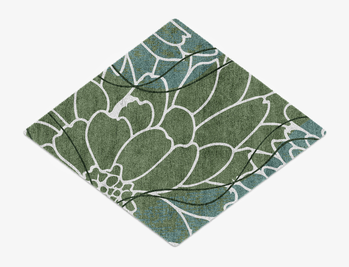 Calendula Field of Flowers Diamond Hand Knotted Bamboo Silk Custom Rug by Rug Artisan