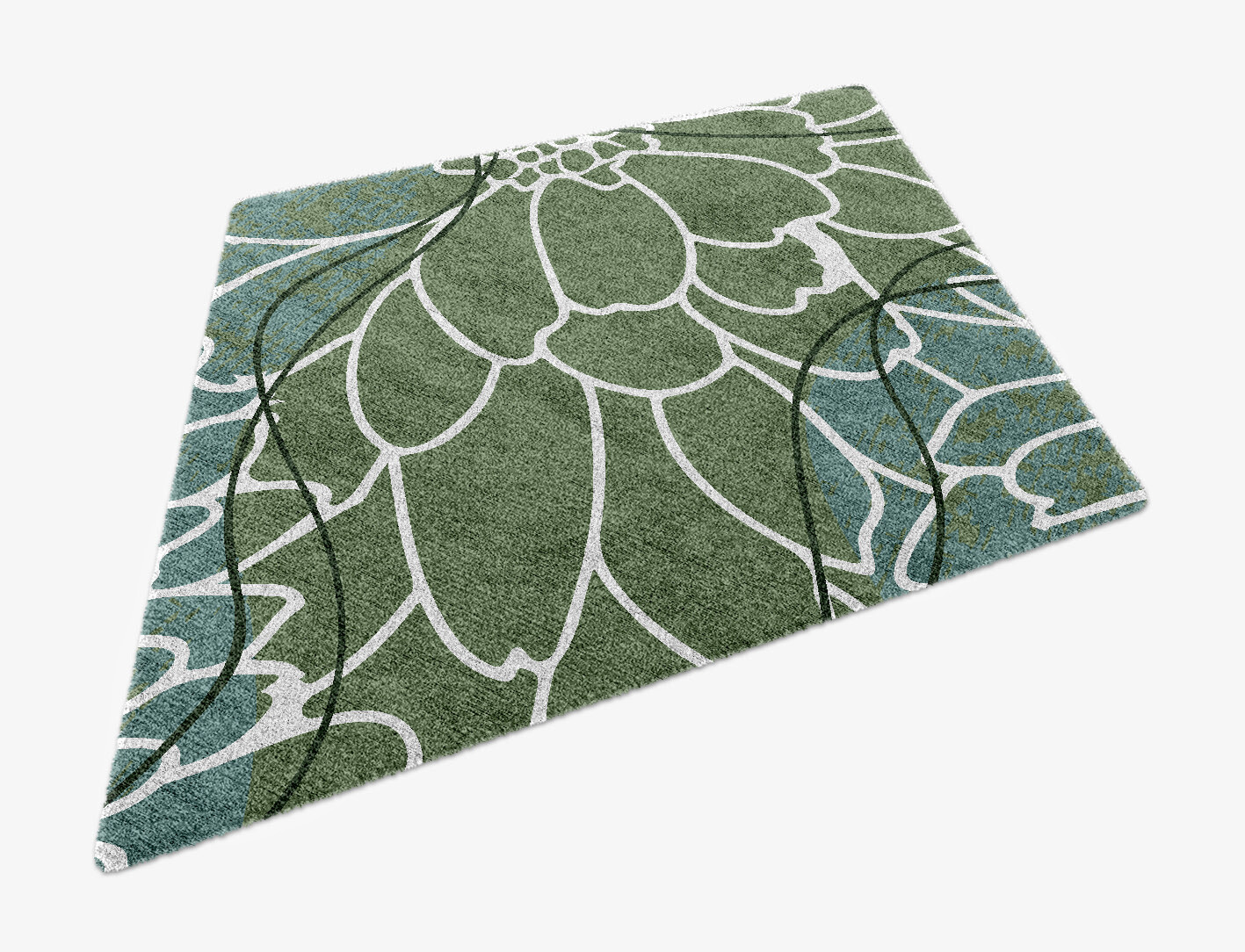 Calendula Field of Flowers Diamond Hand Knotted Bamboo Silk Custom Rug by Rug Artisan