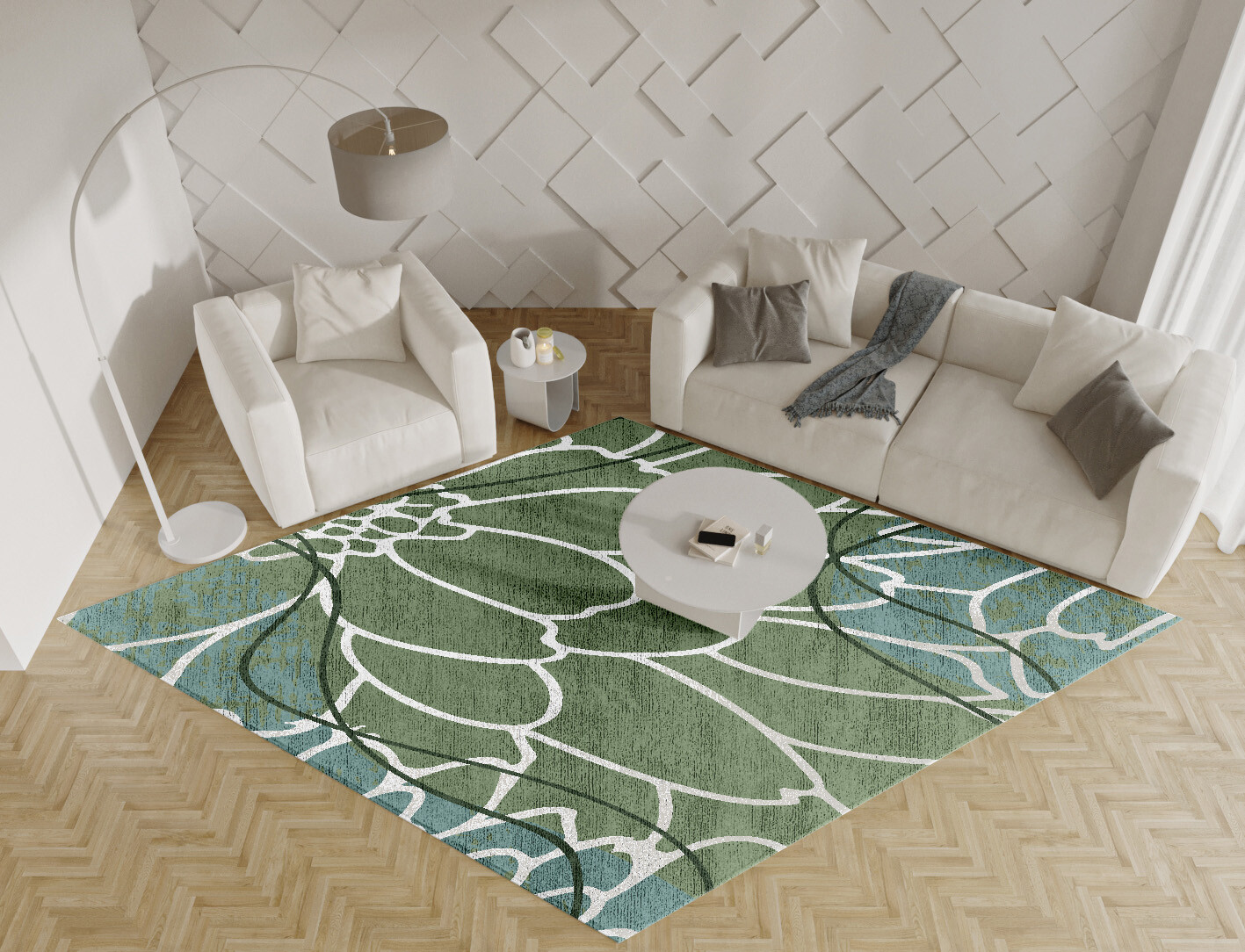 Calendula Field of Flowers Diamond Hand Knotted Bamboo Silk Custom Rug by Rug Artisan