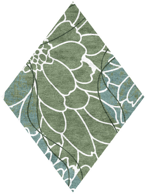 Calendula Field of Flowers Diamond Hand Knotted Bamboo Silk Custom Rug by Rug Artisan