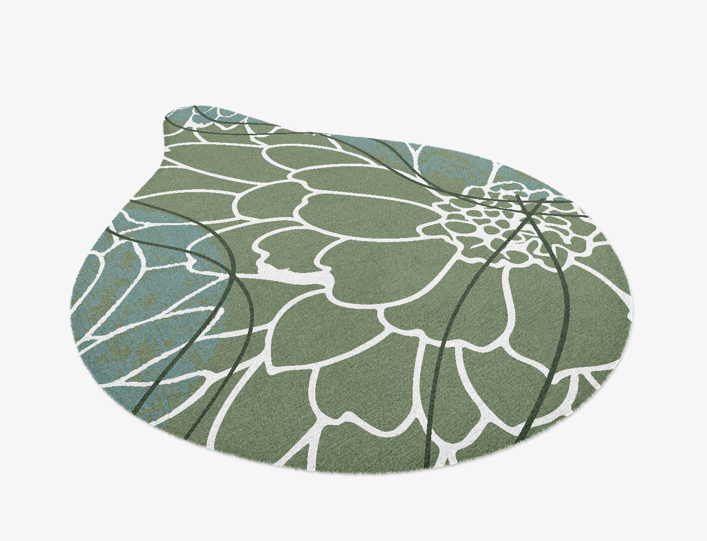 Calendula Field of Flowers Drop Hand Knotted Tibetan Wool Custom Rug by Rug Artisan
