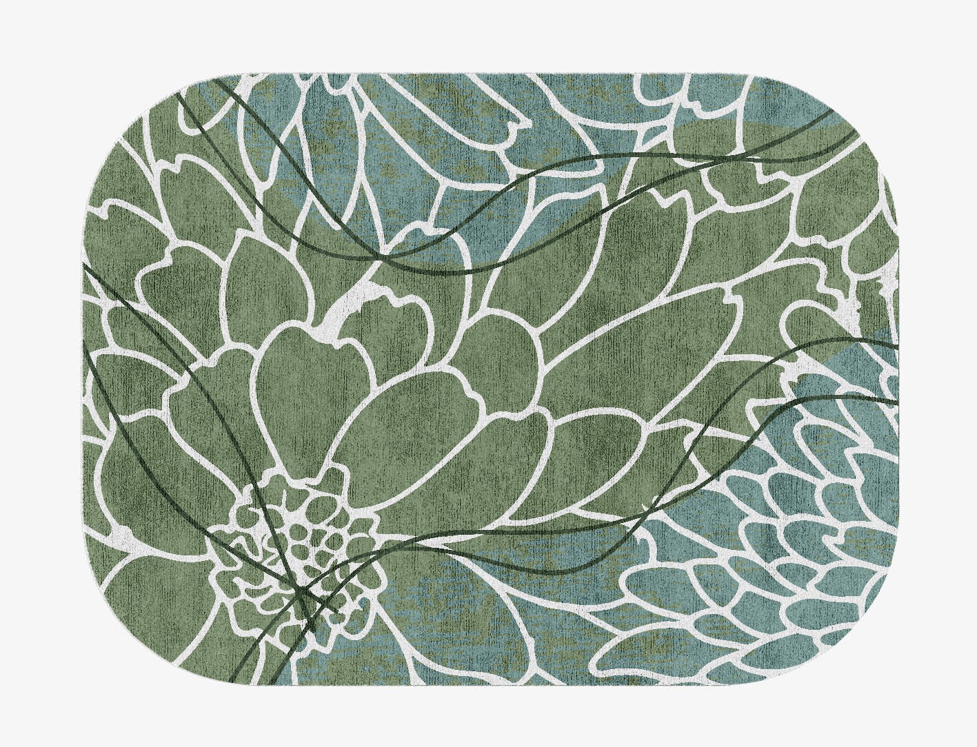 Calendula Field of Flowers Oblong Hand Knotted Bamboo Silk Custom Rug by Rug Artisan