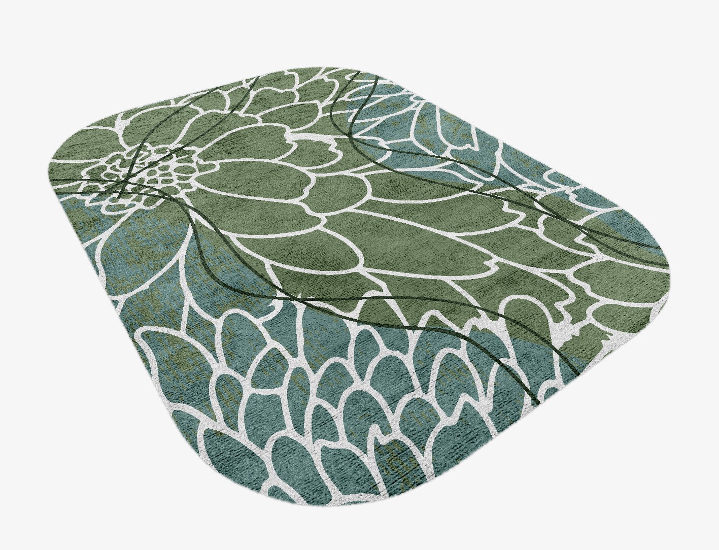 Calendula Field of Flowers Oblong Hand Knotted Bamboo Silk Custom Rug by Rug Artisan
