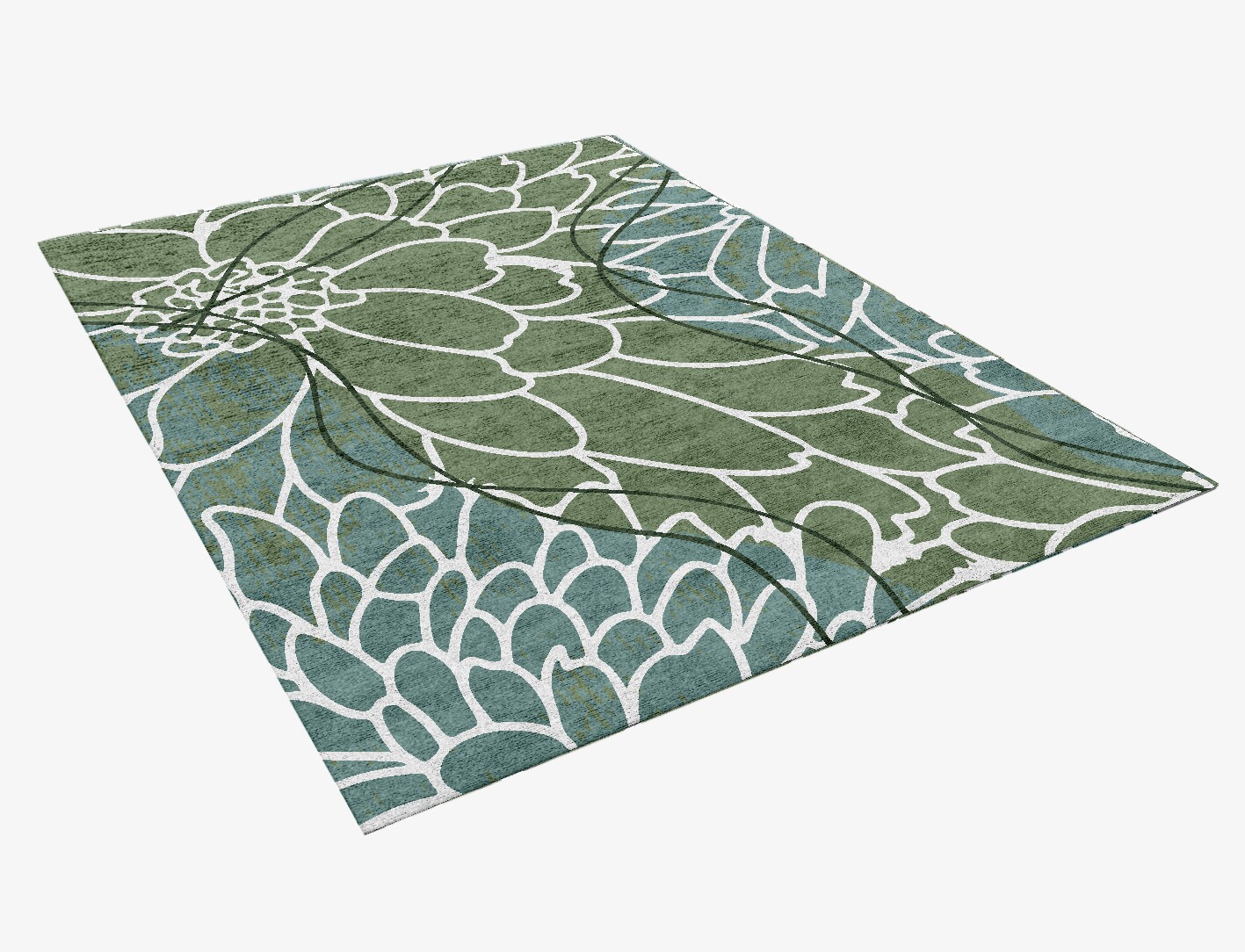 Calendula Field of Flowers Rectangle Hand Knotted Bamboo Silk Custom Rug by Rug Artisan