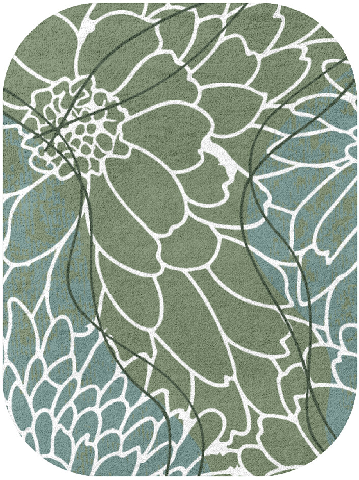 Calendula Field of Flowers Oblong Hand Tufted Pure Wool Custom Rug by Rug Artisan