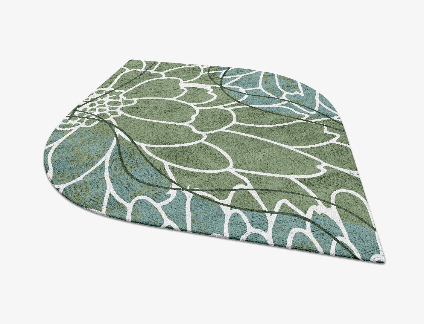 Calendula Field of Flowers Ogee Hand Tufted Bamboo Silk Custom Rug by Rug Artisan