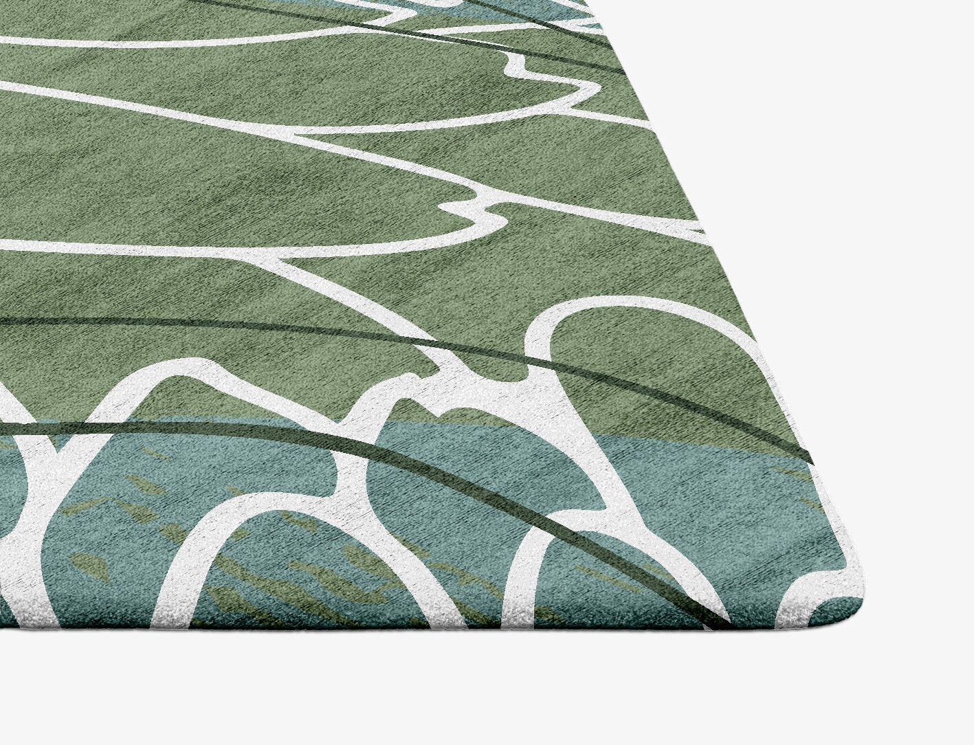 Calendula Field of Flowers Ogee Hand Tufted Bamboo Silk Custom Rug by Rug Artisan