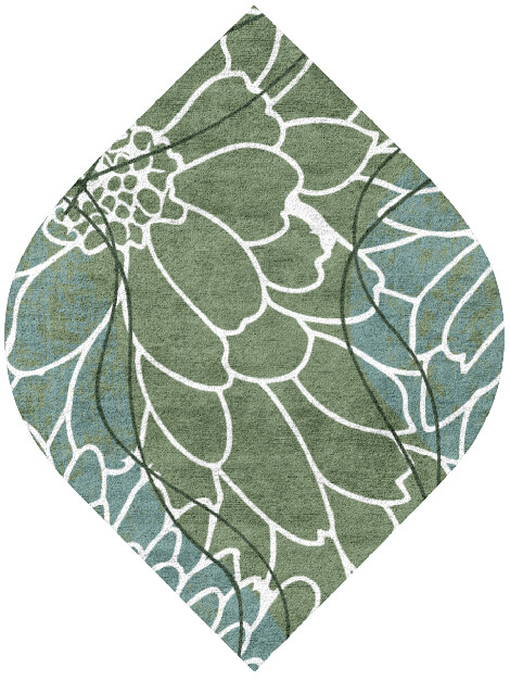 Calendula Field of Flowers Ogee Hand Tufted Bamboo Silk Custom Rug by Rug Artisan