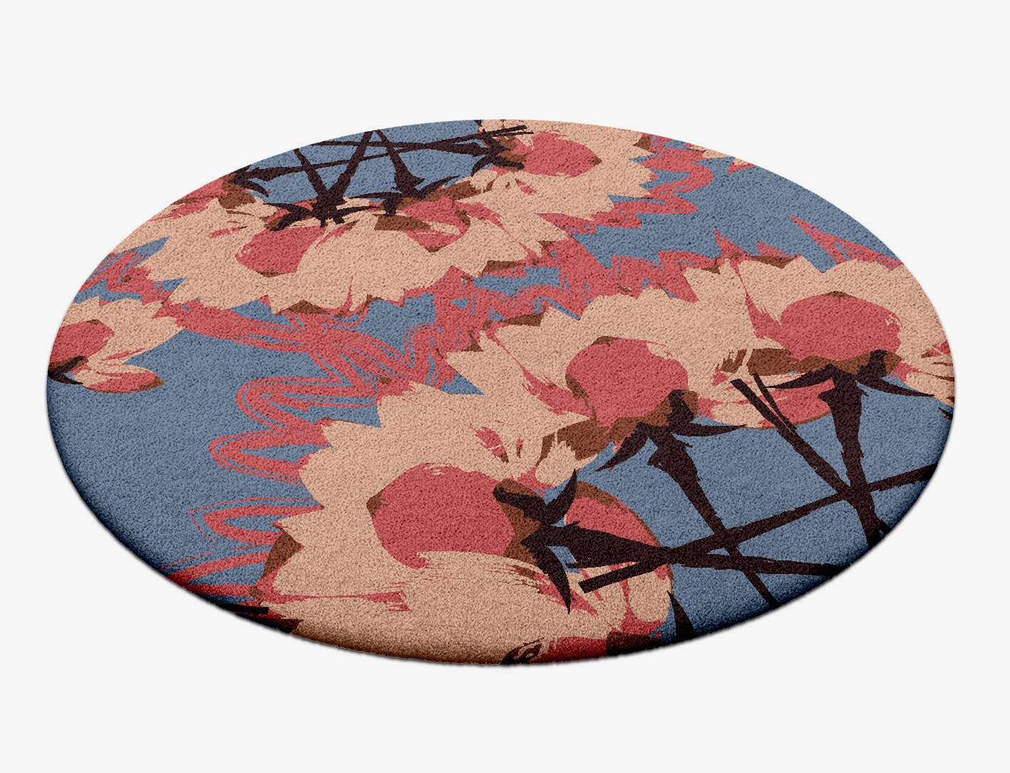 Calla Floral Round Hand Tufted Pure Wool Custom Rug by Rug Artisan