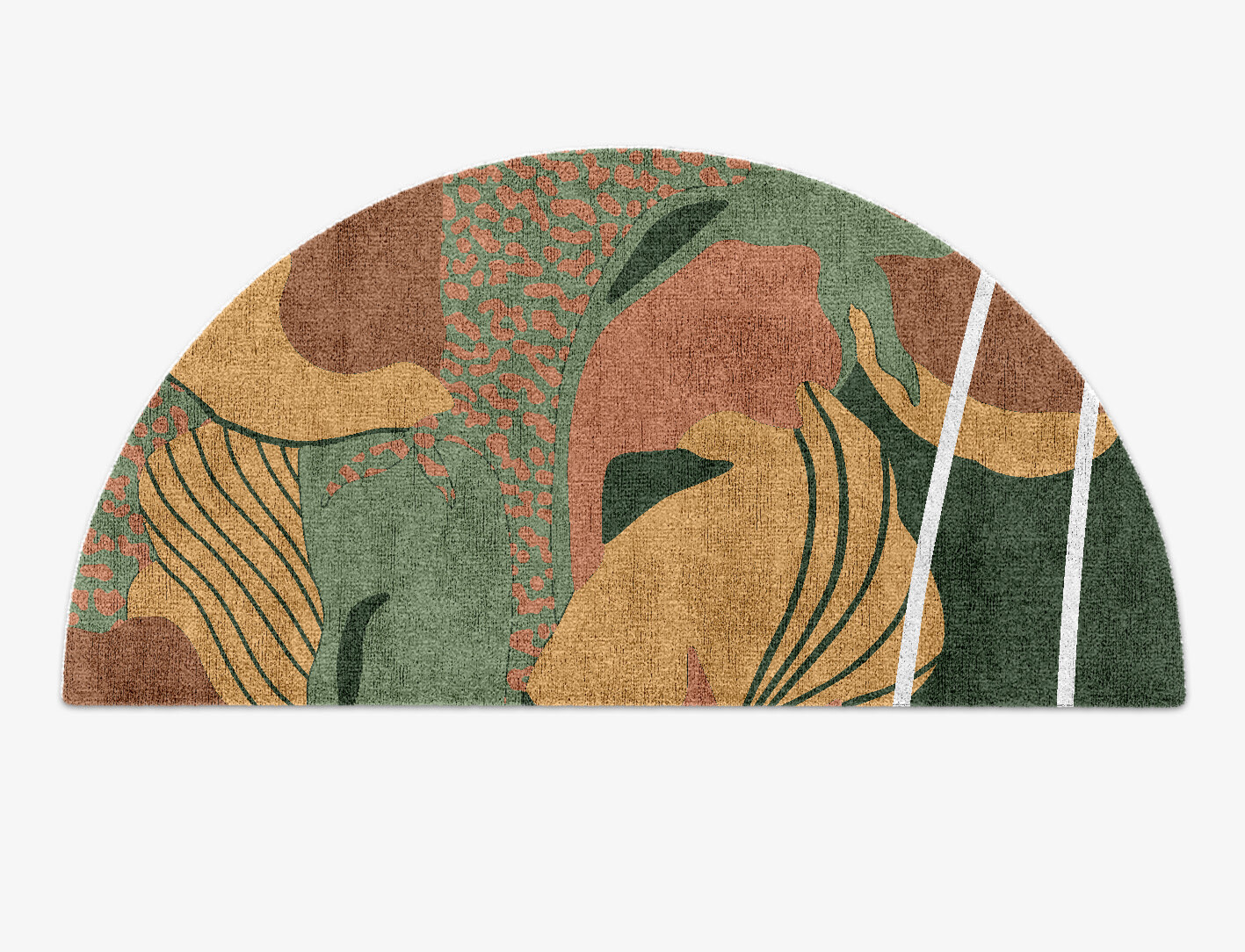 Calotropis Field of Flowers Halfmoon Hand Knotted Bamboo Silk Custom Rug by Rug Artisan