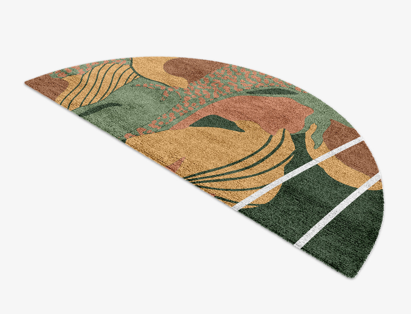 Calotropis Field of Flowers Halfmoon Hand Knotted Bamboo Silk Custom Rug by Rug Artisan
