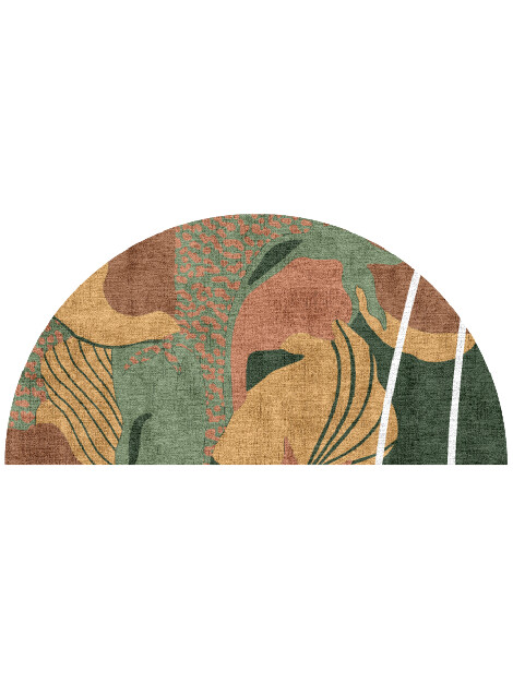 Calotropis Field of Flowers Halfmoon Hand Knotted Bamboo Silk Custom Rug by Rug Artisan