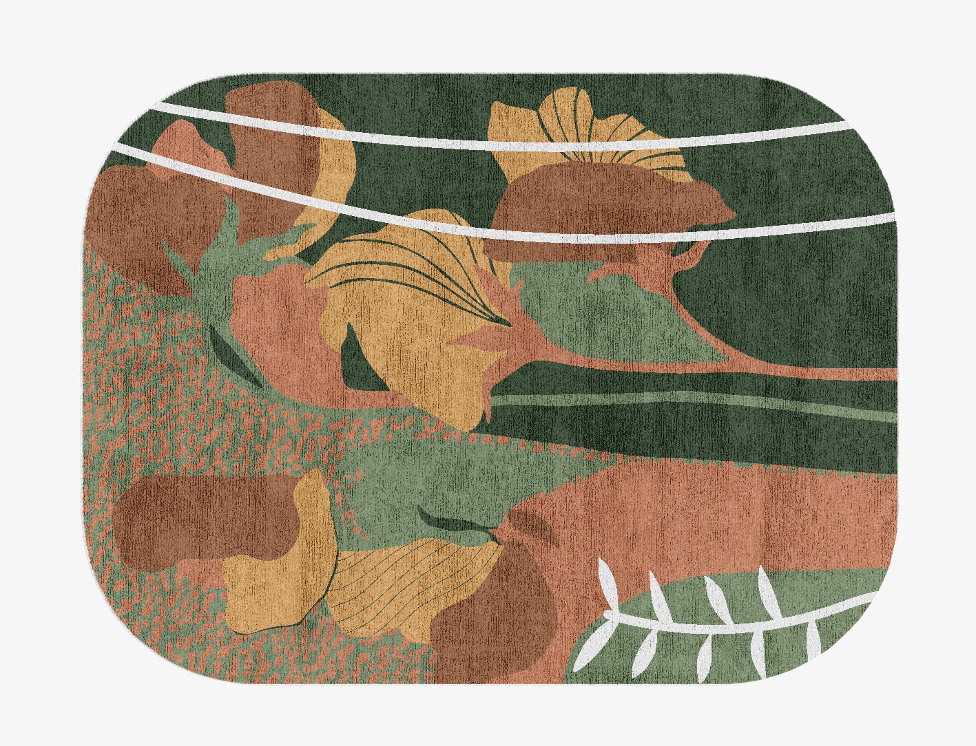 Calotropis Field of Flowers Oblong Hand Knotted Bamboo Silk Custom Rug by Rug Artisan